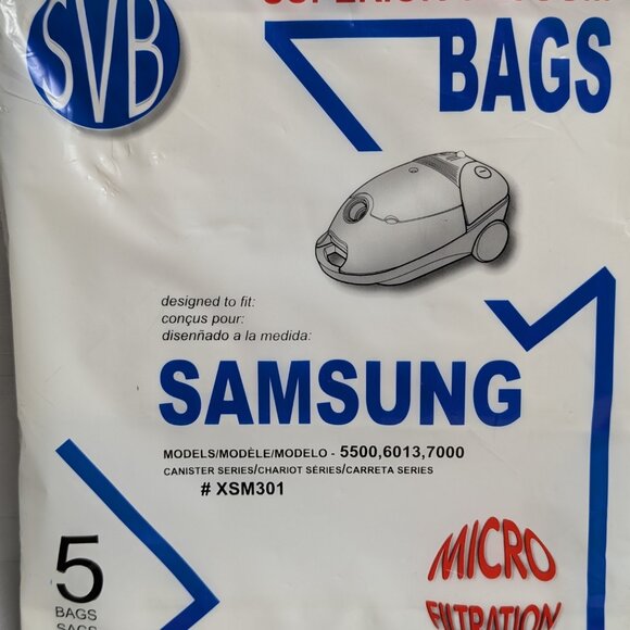SAMSUNG XSM301 VACUUM BAGS FOR MODELS 5500 6013 7000 MICRO FILTRATION NEW NIP 5 - Picture 7 of 12